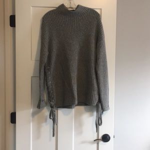 Grey Turtle Neck Knit Sweater